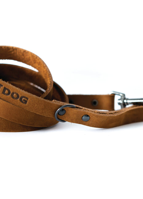 Sport Style Earth Brown Leather Leash
