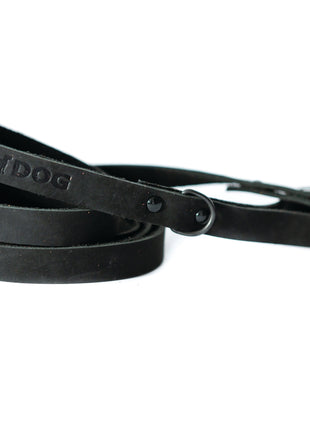Sport Style Midnight Black Leather Leash
