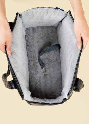 PupTote™ 3-in-1 Faux Leather Dog Carrier Bag - Black