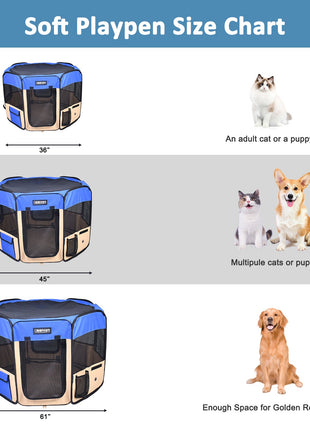 Jespet 2-Door Portable Soft-Sided Dog, Cat & Small Pet Exercise Playpen - Pup List