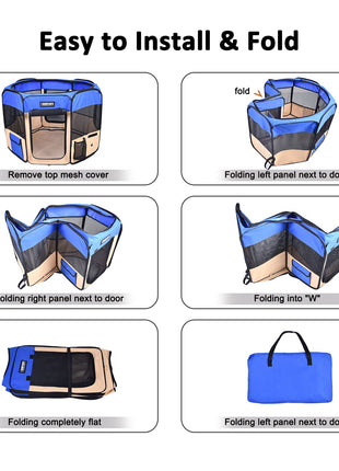 Jespet 2-Door Portable Soft-Sided Dog, Cat & Small Pet Exercise Playpen - Pup List