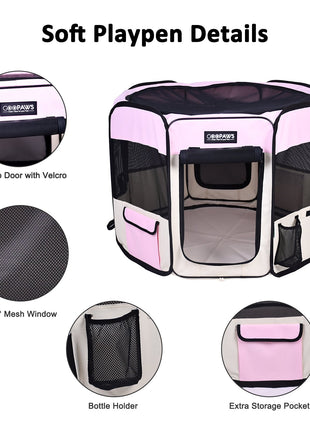Jespet 2-Door Portable Soft-Sided Dog, Cat & Small Pet Exercise Playpen - Pup List