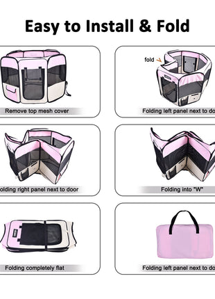 Jespet 2-Door Portable Soft-Sided Dog, Cat & Small Pet Exercise Playpen - Pup List