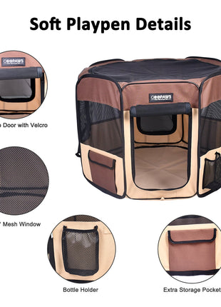 Jespet 2-Door Portable Soft-Sided Dog, Cat & Small Pet Exercise Playpen - Pup List