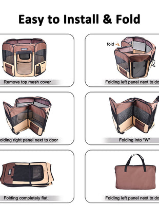 Jespet 2-Door Portable Soft-Sided Dog, Cat & Small Pet Exercise Playpen - Pup List