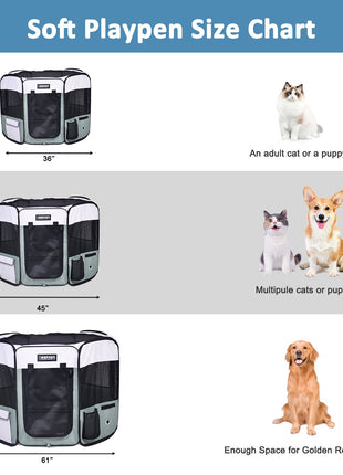 Jespet 2-Door Portable Soft-Sided Dog, Cat & Small Pet Exercise Playpen - Pup List