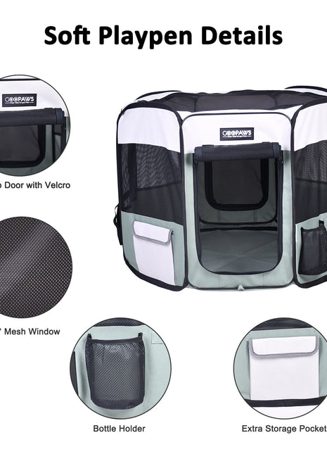 Jespet 2-Door Portable Soft-Sided Dog, Cat & Small Pet Exercise Playpen - Pup List
