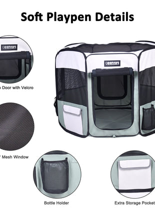 Jespet 2-Door Portable Soft-Sided Dog, Cat & Small Pet Exercise Playpen - Pup List