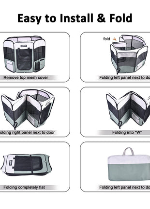 Jespet 2-Door Portable Soft-Sided Dog, Cat & Small Pet Exercise Playpen - Pup List