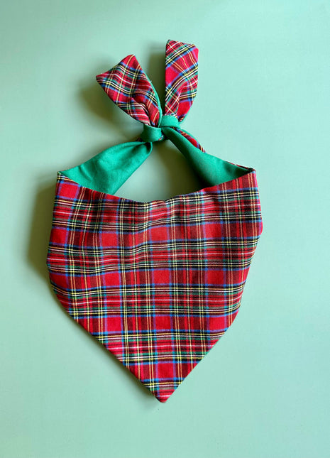 Classic Holliday Plaid Dog Bandana