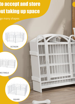 Dog Playpen Indoor 24 inch 8 Panels Metal Dog Pen Pet Dog Fence Outdoor Exercise Pen with Doors, Heavy Duty Dog Fence Puppy Pen for Large Medium Small Dogs Indoor Outdoor Foldable Pet Exercise Pen