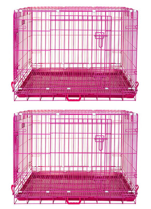 24-42" Collapsible Pink Dog Crate RED24-42 - Pup List