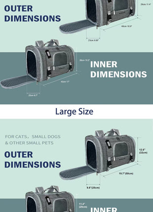 Mr. Peanut's Monterey Series Airline Compliant Horizontal Backpack Pet Carrier
