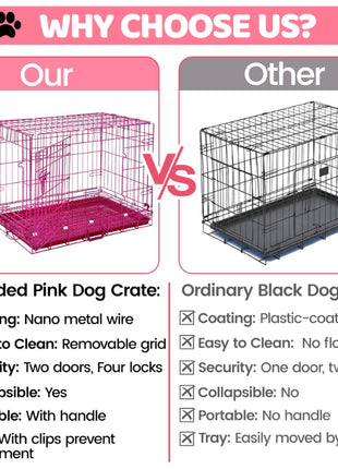 24-42" Collapsible Pink Dog Crate RED24-42 - Pup List