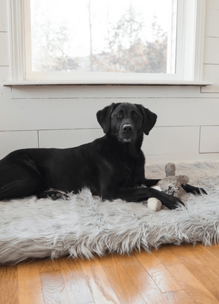 PupRug by Paw.com™ Faux Fur Orthopedic Dog Bed - Rectangle Grey
