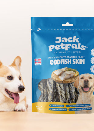 Jack PetPals Seafood Feast Codfish Skin Treat Chews (6oz)
