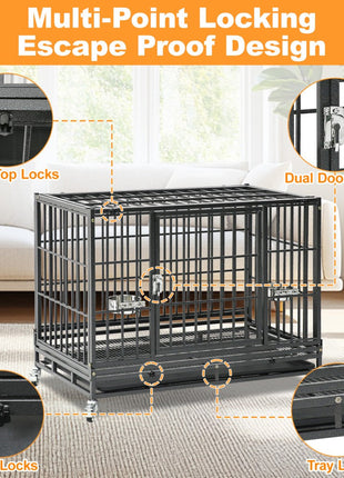 37" Stackable Heavy Duty Dog Crate 371D07