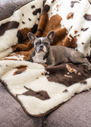 PupProtector™ Waterproof Throw Blanket - Brown Faux Cowhide