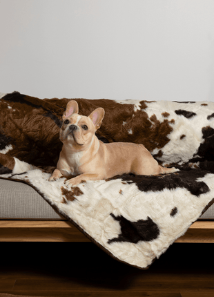PupProtector™ Waterproof Throw Blanket - Brown Faux Cowhide
