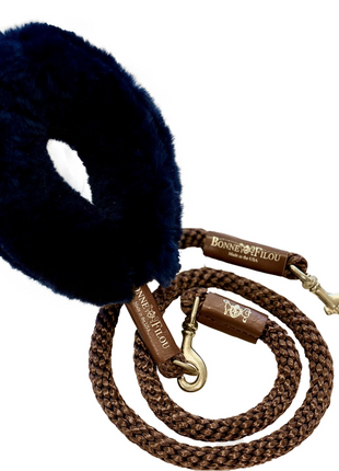 Bundle Shearling Fur Grip + Rope Leash for Dogs