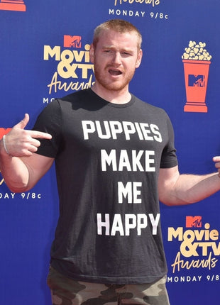 Puppies Make Me Happy Uni-Sex Shirt  | Present for Dog Lovers