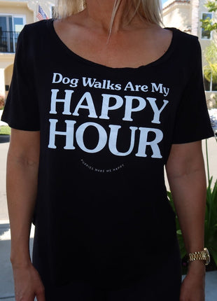 Dog Walks are my Happy Hour | Women's Scoop Neck Weekend Tee