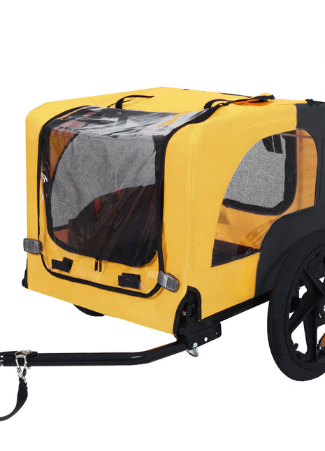 Pet Bike Trailer Dog Cart for Bicycle, Suitable for Small and Medium Pets, Easy Folding Cart Frame, Quick Release Wheel, Non-Slip Floor, Internal Leash