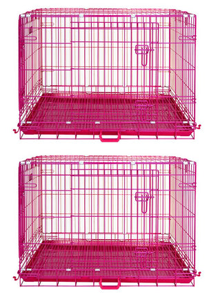 24-42" Collapsible Pink Dog Crate RED24-42 - Pup List