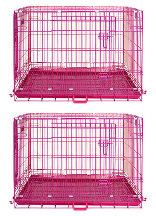 24-42" Collapsible Pink Dog Crate RED24-42 - Pup List