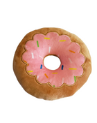 Donut Plush Dog Toy – Soft, Chewy and Cuddly, Safe & Non-Toxic, Ideal for Fetching, Tug-of-War, Gentle Chewing – Strawberry