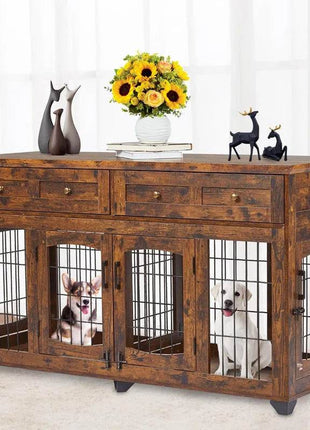Dog Crate Furniture with Openable Partition
