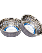 Country Living Set of 2 Hammered Stainless Steel Dog Bowls – Black Pearl