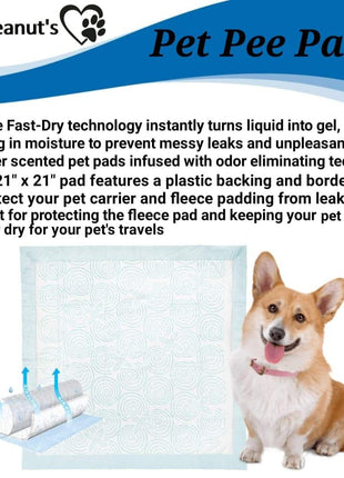 Mr. Peanut’s Premium Absorbent Gel Pee Pads 23"X23", 6 Layers of Lightly Scented Protection