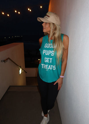 Good Pups Get Treats | Puppies Soft Women's Sleeveless | Made in the USA