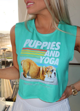 Puppies & Yoga | Custom Dog Crop Top | Gift for Dog Lovers