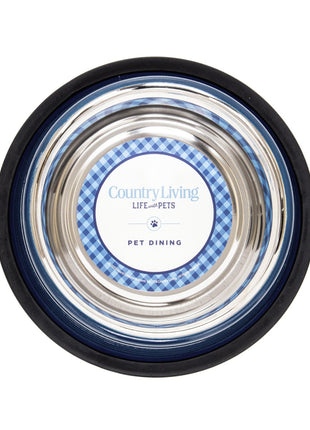 Country Living Set of 2 Ribbed Non-Slip Pet Bowls – Poseidon Blue