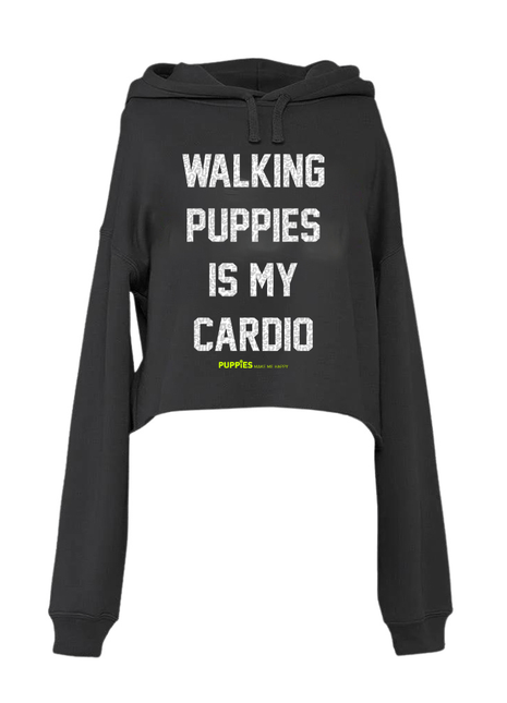 Walking Puppies is My Cardio | Gift for Dog Moms | Women's Crop Hoodie