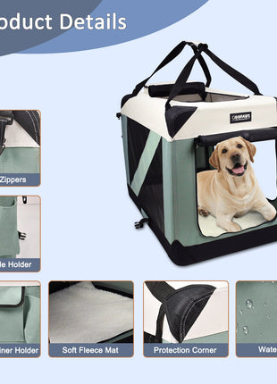 Jespet & GOOPAWS Indoor & Outdoor 3-Door Collapsible Soft-Sided Dog, Cat & Small Pet Crate - Pup List