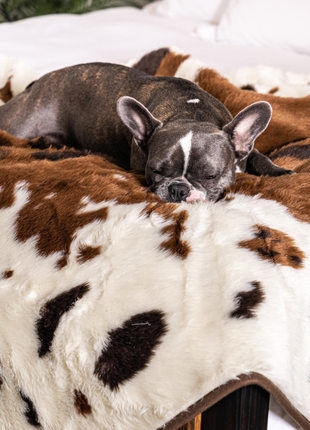 PupProtector™ Waterproof Throw Blanket - Brown Faux Cowhide