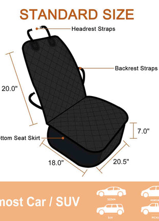GOOPAWS Quilted Scratchproof Dog Front Car Seat Cover, Black, 40"L - Pup List