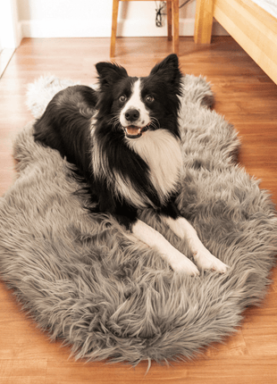 PupRug by Paw.com® Faux Fur Orthopedic Dog Bed - Curve Charcoal Grey