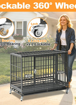 37" Stackable Heavy Duty Dog Crate 371D07