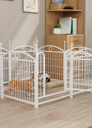 Dog Playpen Indoor 24 inch 8 Panels Metal Dog Pen Pet Dog Fence Outdoor Exercise Pen with Doors, Heavy Duty Dog Fence Puppy Pen for Large Medium Small Dogs Indoor Outdoor Foldable Pet Exercise Pen
