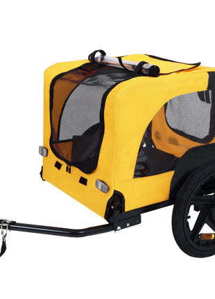 Pet Bike Trailer Dog Cart for Bicycle, Suitable for Small and Medium Pets, Easy Folding Cart Frame, Quick Release Wheel, Non-Slip Floor, Internal Leash