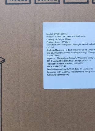 Wooden Pet House Cat Litter Box Enclosure with Drawer, Side Table, Indoor Pet Crate, Cat Home Nightstand (White)