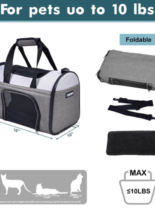 GOOPAWS Soft Sided Collapsible Airline Travel Pet Carrier Bag for Comfort and Travel - Pup List