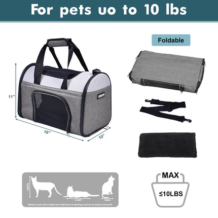 GOOPAWS Soft Sided Collapsible Airline Travel Pet Carrier Bag for Comfort and Travel - Pup List