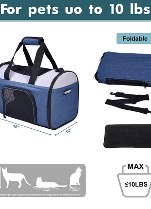GOOPAWS Soft Sided Collapsible Airline Travel Pet Carrier Bag for Comfort and Travel - Pup List