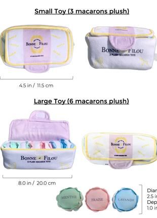 Plush Macaron Squeaky Dog Toy
