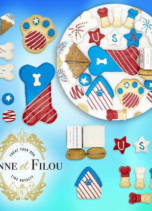 USA Themed Dog Treats Gift Box